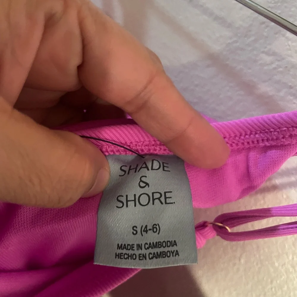 NWT Shade & Shore‎ Bright Pink One Piece Bikini Size Small